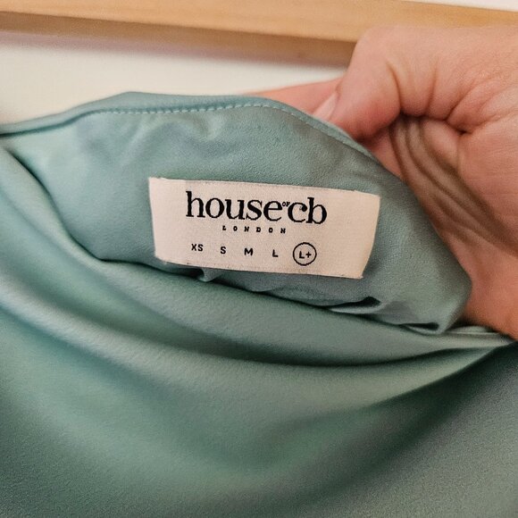 HOUSE of CB Alette Jade Satin  Strapless Maxi Dress Size XL - Picture 4 of 10